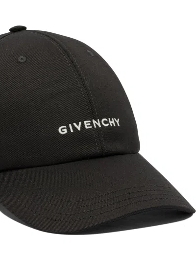 Givenchy Round Visor Cap With Embroidered Logo In Black