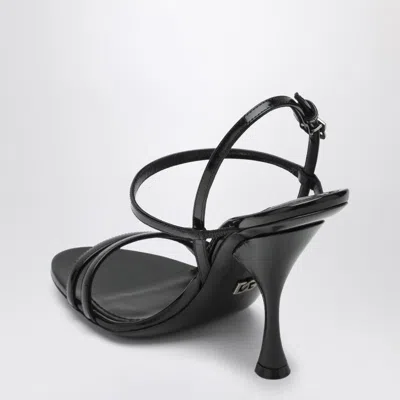 Dolce & Gabbana Black Polished Calf Leather Sandals