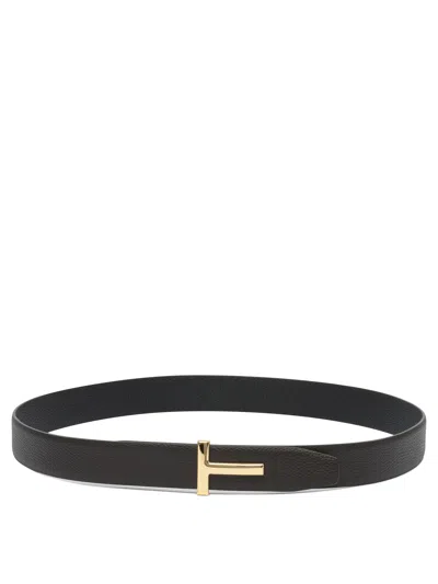 Tom Ford Reversible Belt 30 Mm Belts Brown In Black