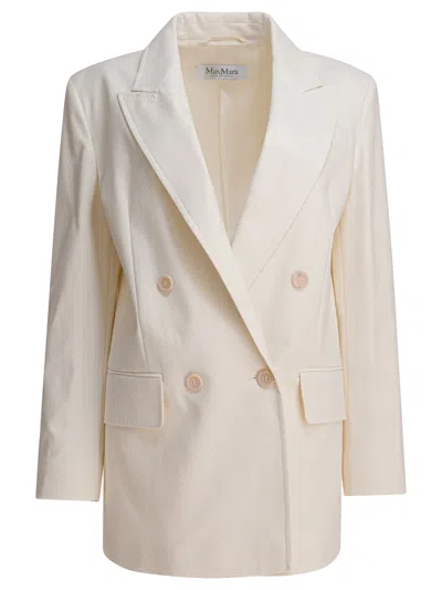 Max Mara Tailored Jackets Featuring Double-breasted Design In White