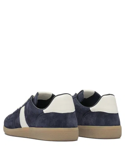 Tom Ford Round Toe Sneakers In Blue