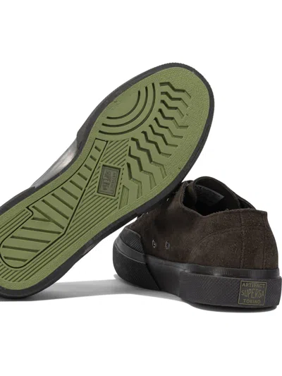 Superga Brown Leather Sneakers In Brown