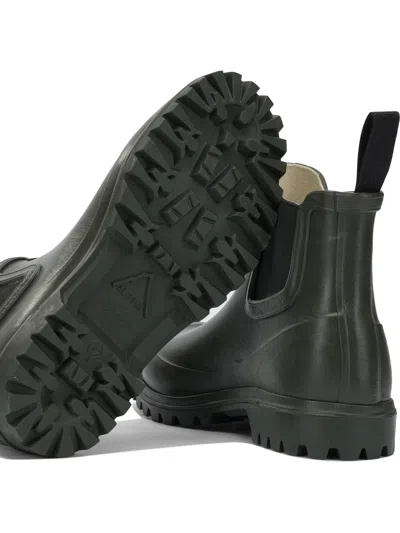 Superga Green Rubber Ankle Boots In Green