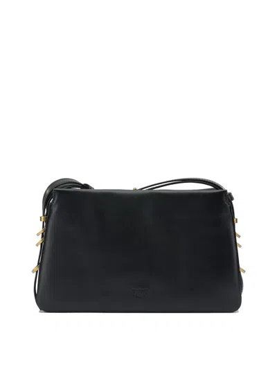 Pinko Triplet Mini Leather Crossbody Bag In Black