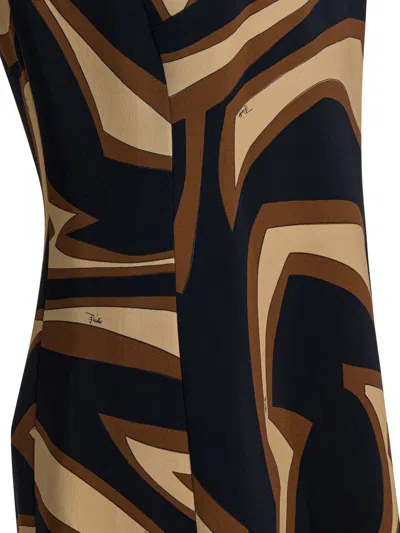Pucci Labirinto Print Trapeze Dress In Black