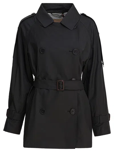Max Mara The Cube Caroline Double-breasted Trench Coat In Black