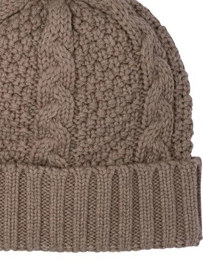 Rakkì Rakki Beige Merino Wool Hat In Brown