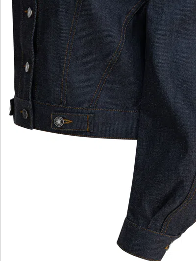 Givenchy Womens Dark Blue Reversed Cocoon-shape Denim Jacket In Blue