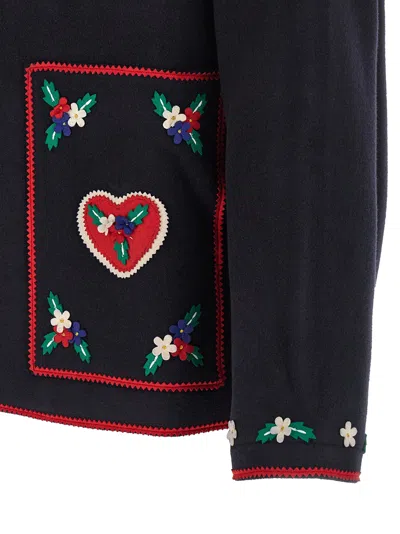 Bode Carroll Embroidered Wool Jacket In Black