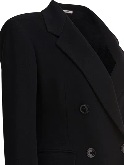 Tagliatore Structured Double-breasted Jacket With Flap Pockets In Black