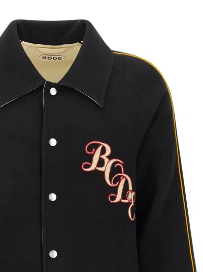 Bode Monogram-logo Reversible Shirt Jacket In Black