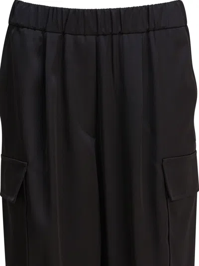 Semper Grey Polyester Trousers In Black