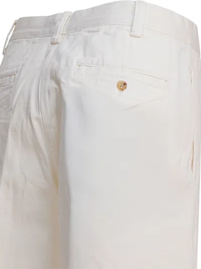 Polo Ralph Lauren Straight Leg Trousers In White