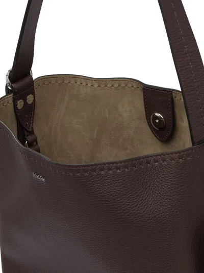 Max Mara Medium Archetipo Leather Shoulder Bag In Burgundy