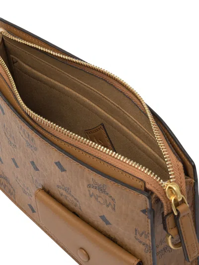 Mcm Shoulder Bags With Adjustable Strap And Front Pocket In Brown