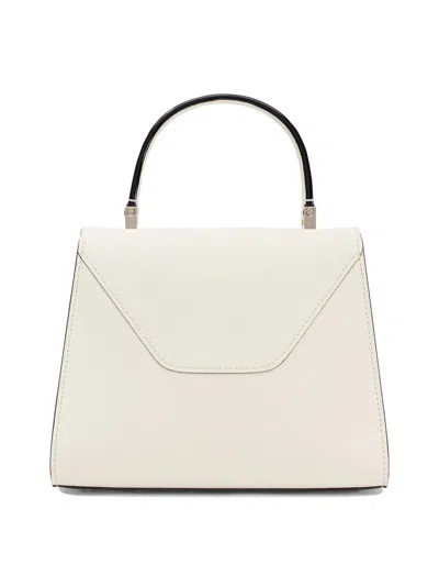 Valextra Mini Iside Leather Top Handle Bag In White