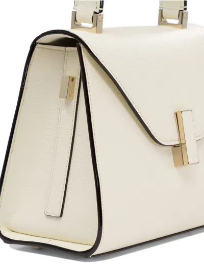 Valextra Mini Iside Leather Top Handle Bag In White