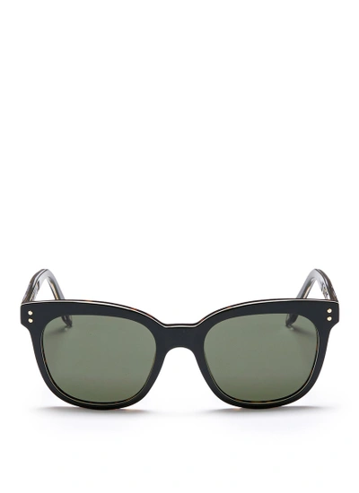 Shop Victoria Beckham 'the Vb' Colourblock Tortoiseshell Effect Acetate Square Sunglasses