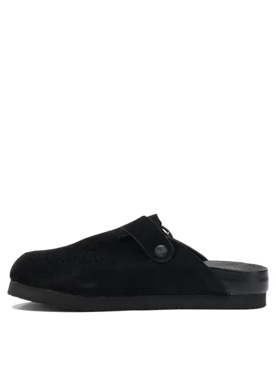 Needles Leather Clog Sabot In Black