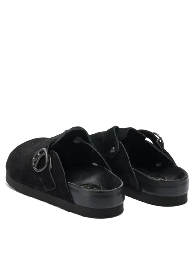 Needles Leather Clog Sabot In Black