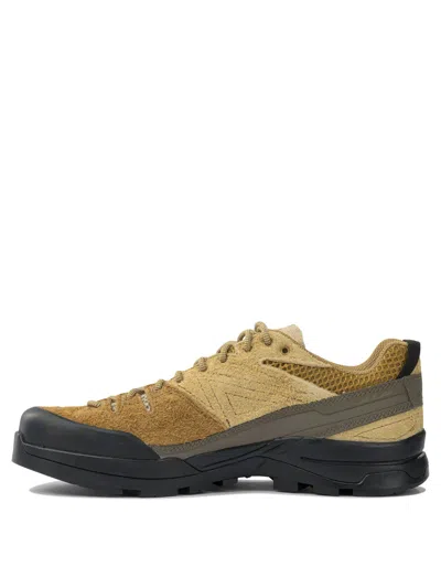 Salomon Textured Tan And Brown Sneakers In Multi