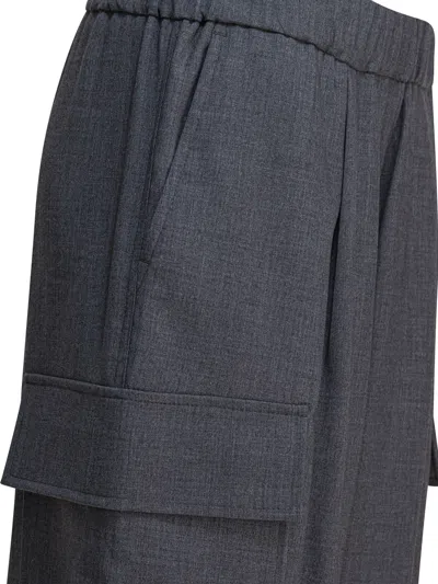Semper Grey Polyester Trousers In Gray