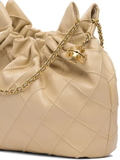 Tory Burch Mini Quilted Chain Strap Shoulder Bag In Neutral