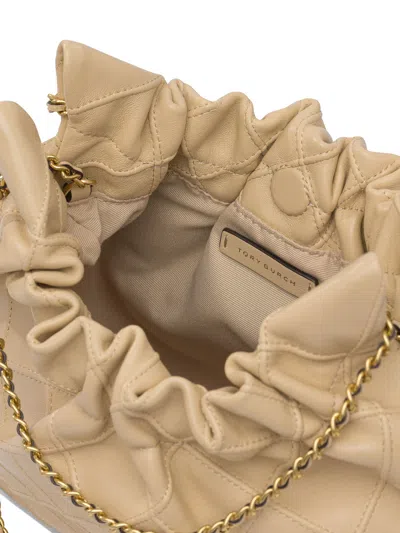 Tory Burch Mini Quilted Chain Strap Shoulder Bag In Neutral