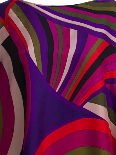 Pucci Iride Print Mini Silk Kaftan Dress In Multi