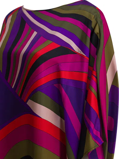 Pucci Iride Print Mini Silk Kaftan Dress In Multi