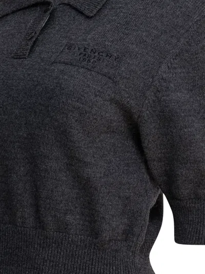 Givenchy Cropped Wool And Alpaca Polo Sweater In Black