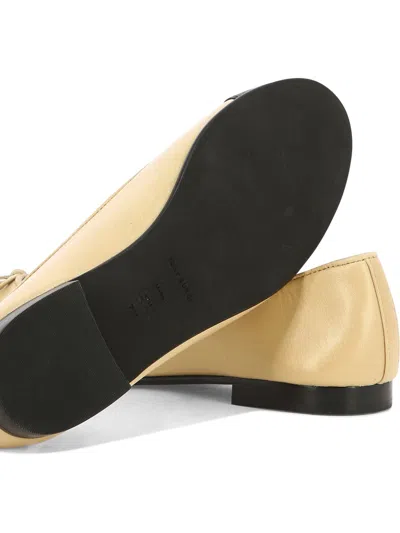 Tory Burch Cap-toe Leather Ballet Flats In Neutral