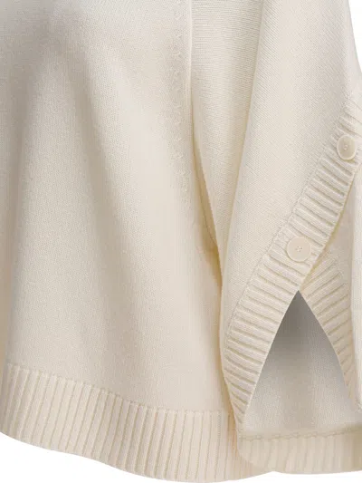 Max Mara Crossover Detail Oversized Wool And Cashmere Sweater Clothing In Neutral