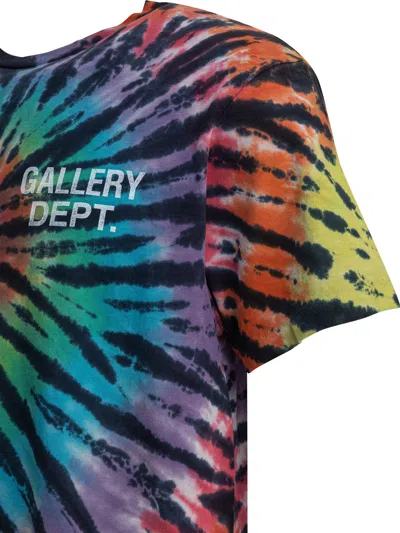 Gallery Dept. Multicolor Tie-dye T-shirt With Logo Prints In Green