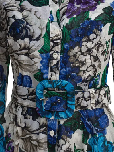 Samantha Sung Aster Floral Shirt Dress In Multi