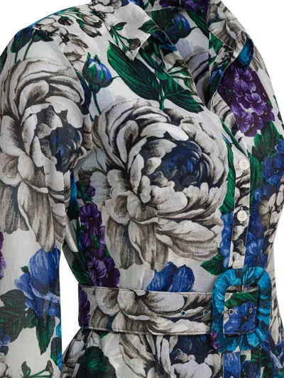 Samantha Sung Aster Floral Shirt Dress In Multi