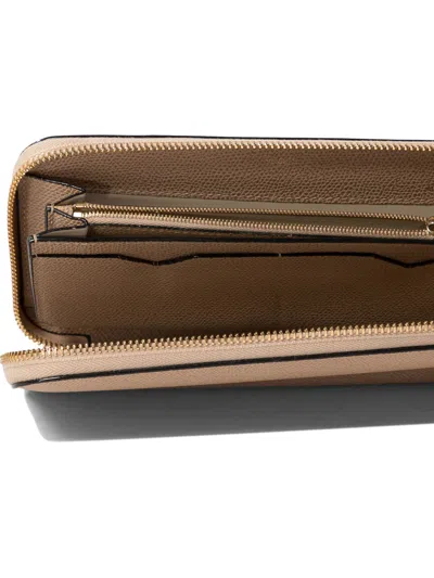 Valextra Textured Finish Zippered Wallet In Brown