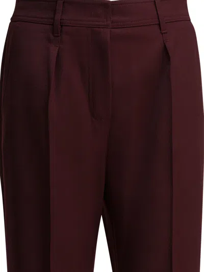Max Mara Wool Pants In Red