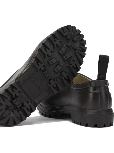 Superga Brown Rubber Cotton Lined Ankle Boots In Black