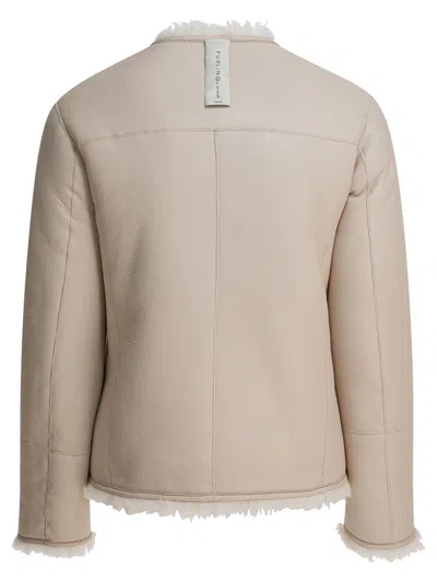 Furling By Giani Beige Calfskin Jacket In Sand