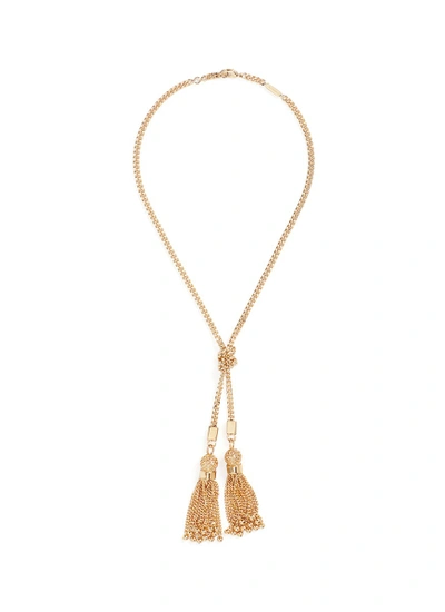 Shop Chloé 'lynn' Chain Tassel Brass Necklace