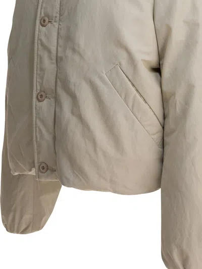 Lemaire Ivory Nylon Blend Down Jacket In Neutral