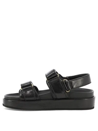 Tory Burch Kira Leather Slingback Sandals In Black