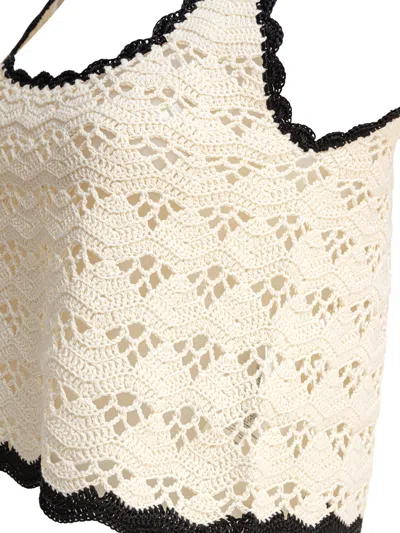 Zimmermann Rhiannon Crochet Tank Cream/black In Neutral
