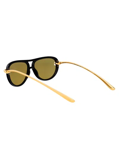 Bottega Veneta Women Metallic Sunglasses With Cut-out Motif On The Temples And Knot Detail On The Te In Black