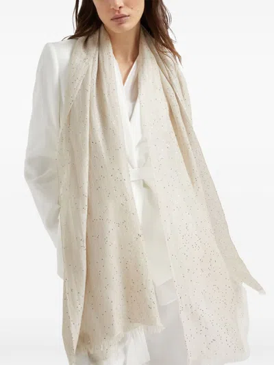 Brunello Cucinelli Women Cashmere And Silk Scarf In Neutral