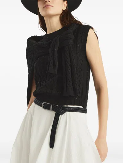 Brunello Cucinelli Leather Belt In Black