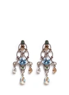 LANVIN 'Ginger' glass crystal metal fretwork drop earrings