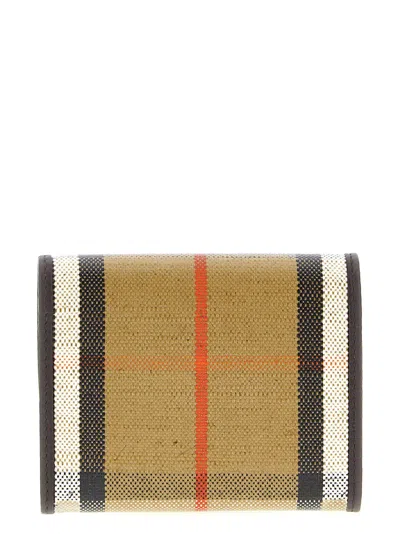 Burberry Beige Highlands Cotton Wallet In Multi