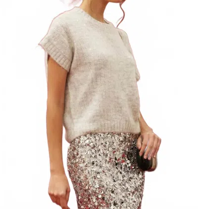 Blu Pepper Crewneck Sweater Vest In Cream In Neutral